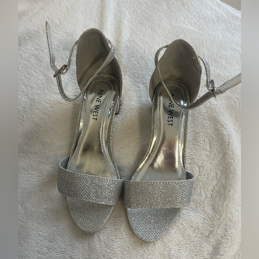 Nine West Sparkling Silver Kids Heels